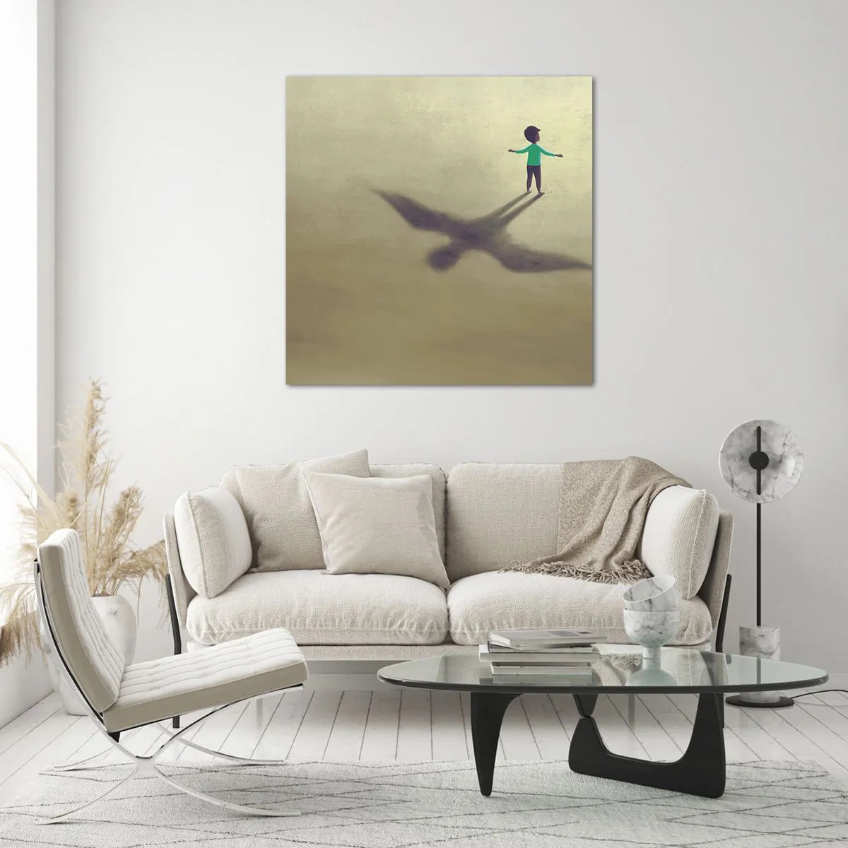Glastavla - Bild på glas - Framtidens hjälte - 50x50 cm