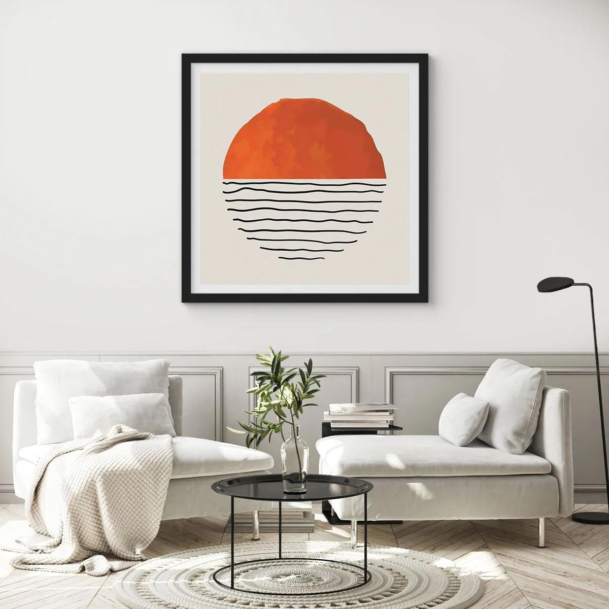 Affisch i svart ram - I japansk stämning - 60x60 cm