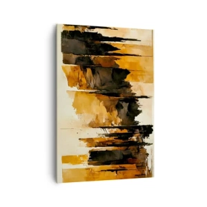Canvastavla - Bild på duk - Harmoni av svart och guld - 70x100 cm