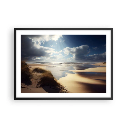 Affisch i svart ram - Strand, vild strand - 70x50 cm