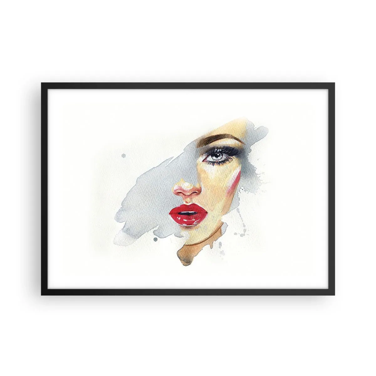 Affisch i svart ram - Reflektion i vattendroppe - 70x50 cm