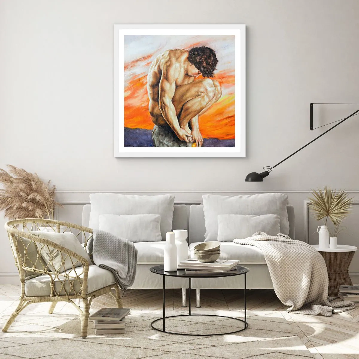 Affisch i vit ram - Försänkt i sig själv - 60x60 cm