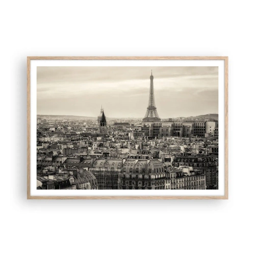 Affisch i ram av ljusek - Över Paris tak - 100x70 cm