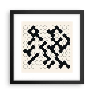 Affisch i svart ram - Kinesiskt spel - variation - 30x30 cm