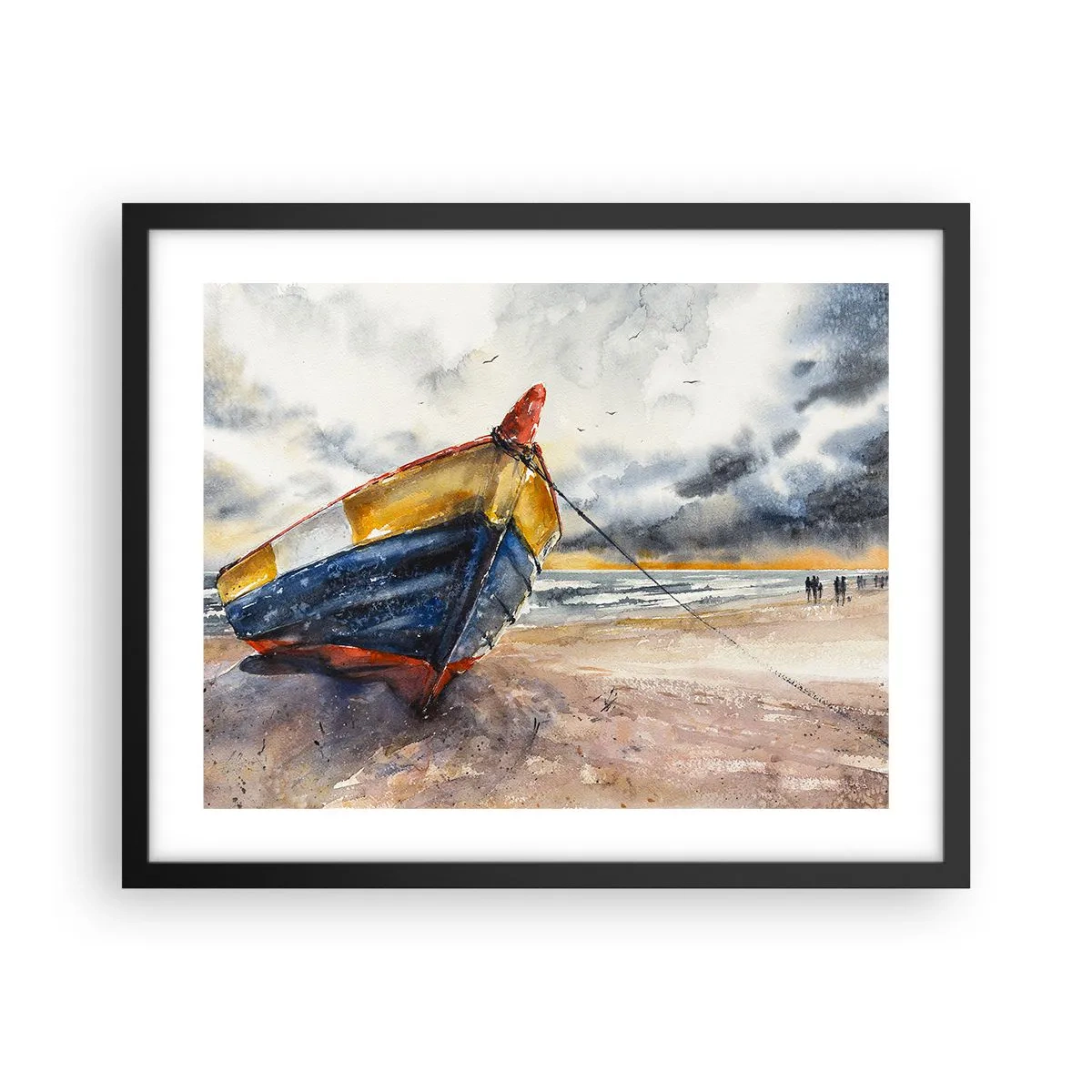 Affisch i svart ram - Vila på stranden - 50x40 cm