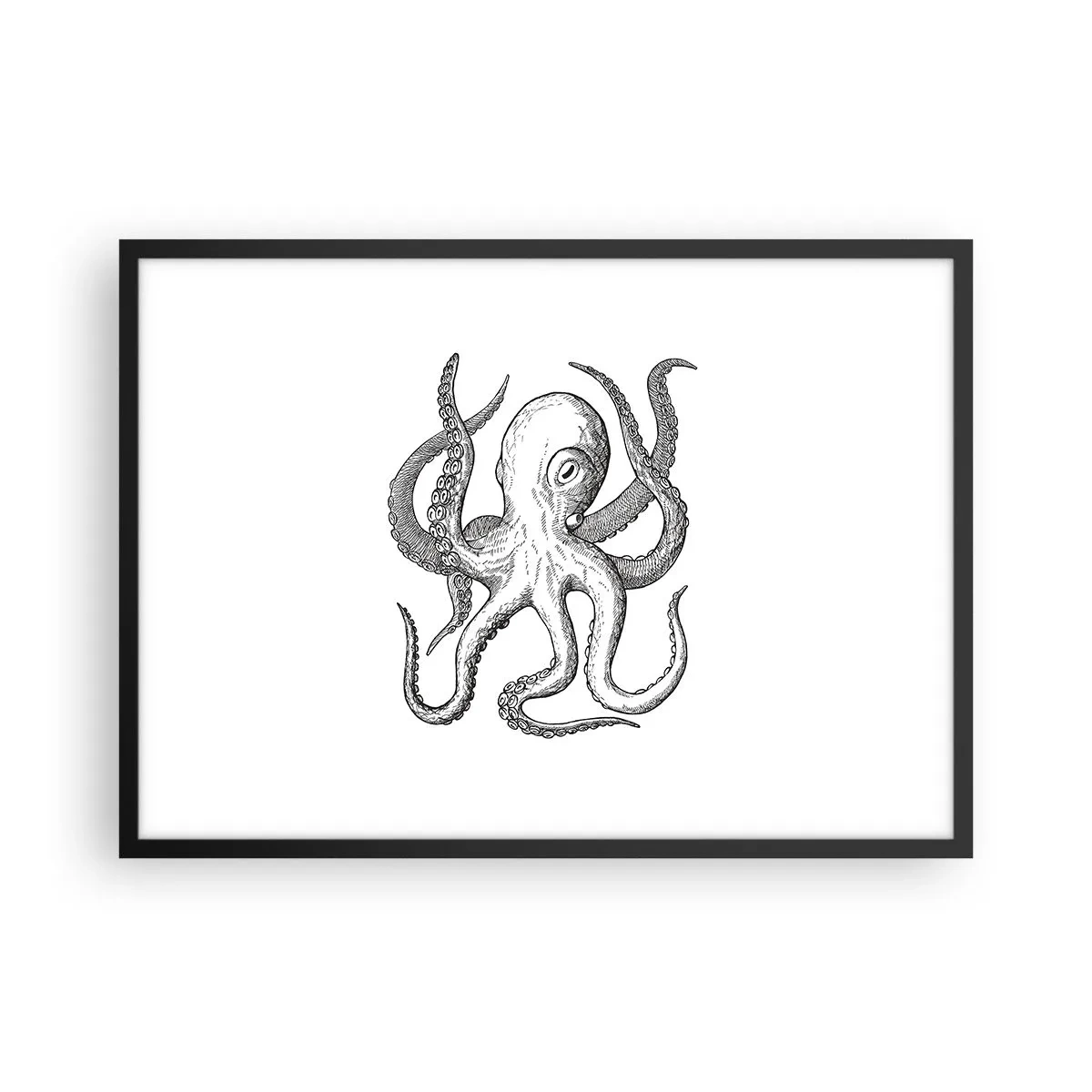 Affisch i svart ram - Dansar med vågorna - 70x50 cm