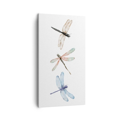 Canvastavla - Bild på duk - Viktlösa trollsländor - 45x80 cm