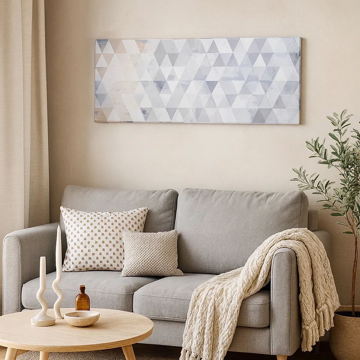 Canvastavla - Bild på duk - Trianglar - 30x30 cm