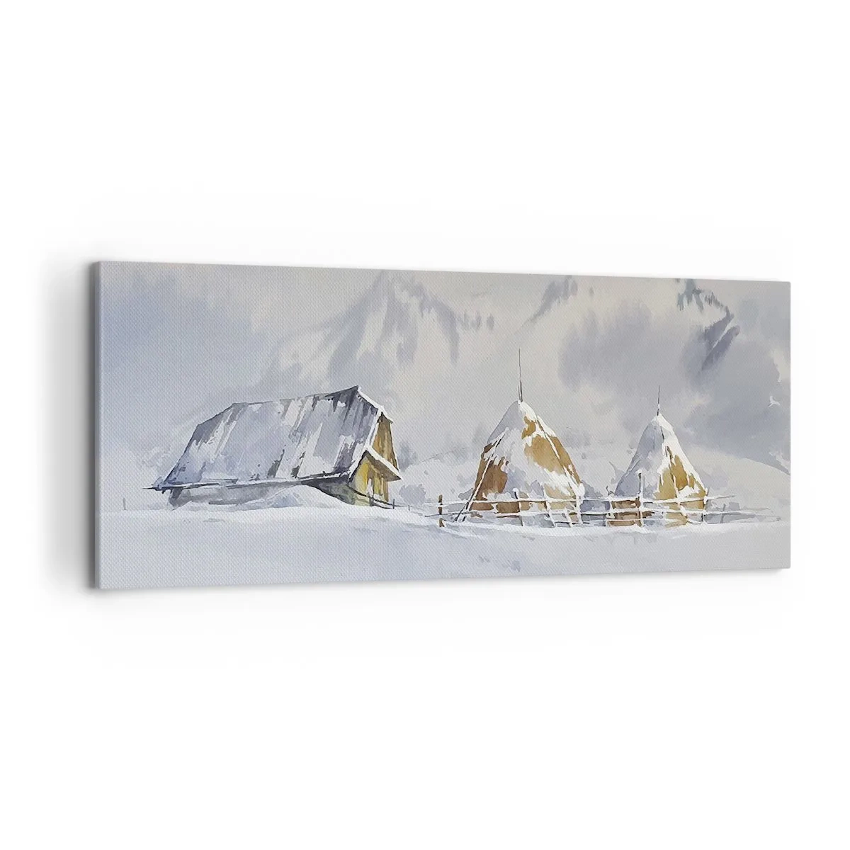 Canvastavla - Bild på duk - I snödalen - 100x40 cm
