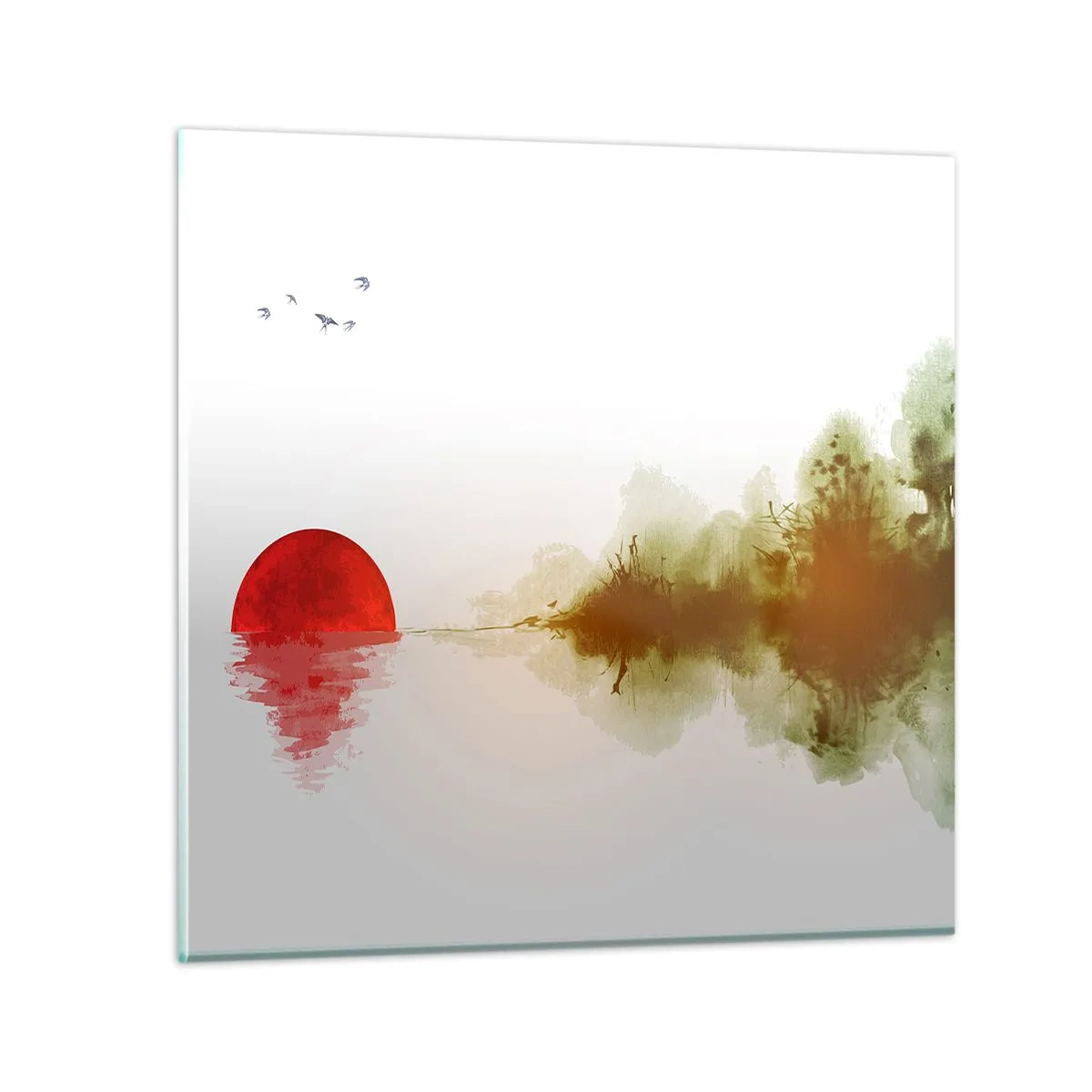 Glastavla - Bild på glas - Ett löfte om lugn - 70x70 cm