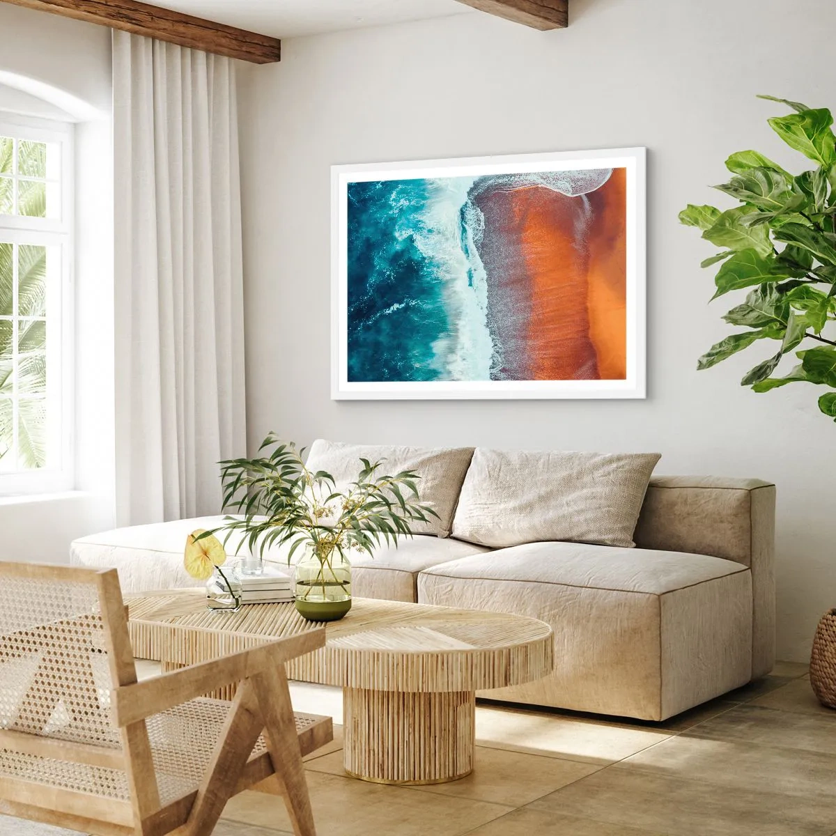 Affisch i vit ram - En touch av havet - 91x61 cm