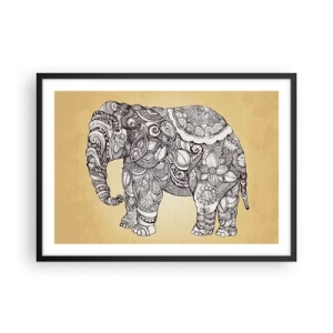 Affisch i svart ram - maskerad elefant - 70x50 cm