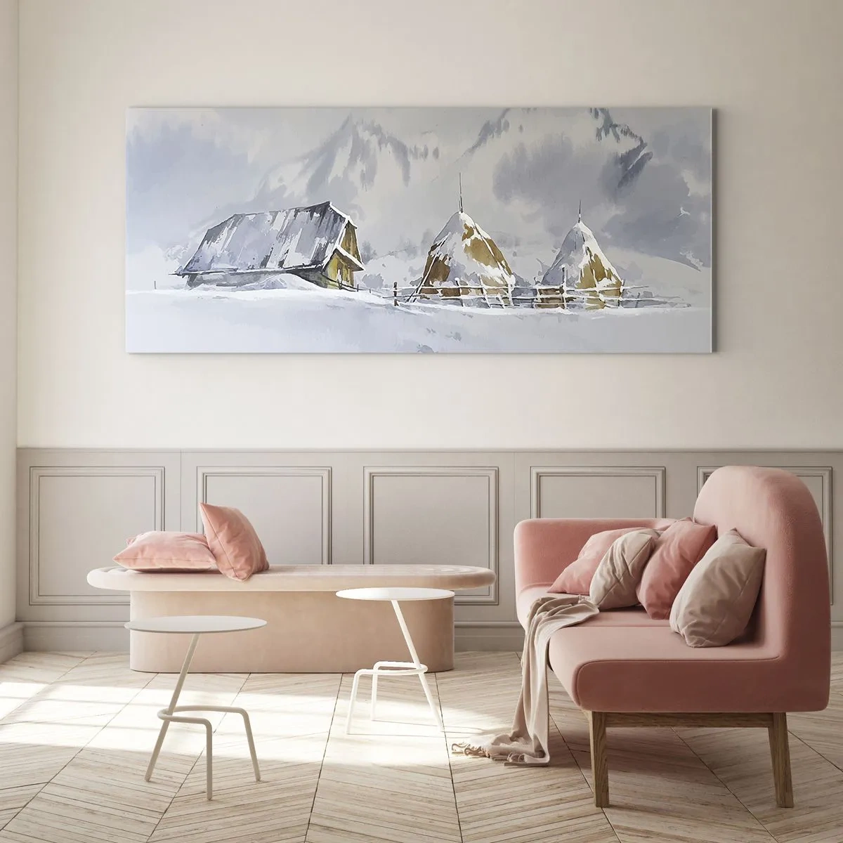 Glastavla - Bild på glas - I snödalen - 120x50 cm