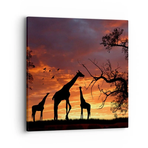 Canvastavla - Bild på duk - Liten middag med de närmaste - 40x40 cm