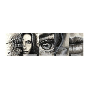 Provbit av fototapet Premium Sand - Vild skönhet - Kvinna, Fågelfjädrar, Grafik - 100x30 cm