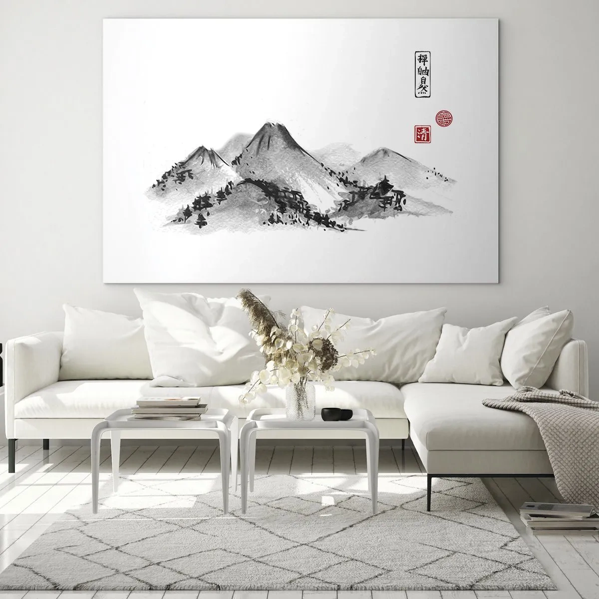 Glastavla - Bild på glas - Bortom fjällen - 120x80 cm