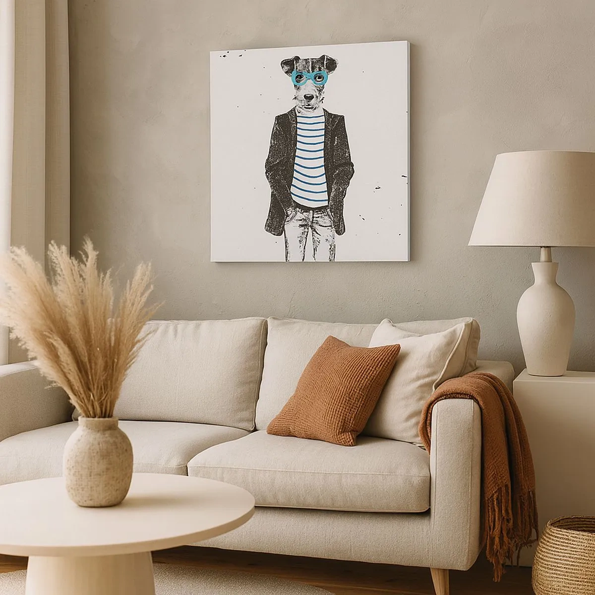 Canvastavla - Bild på duk - Hundelegans - 30x30 cm