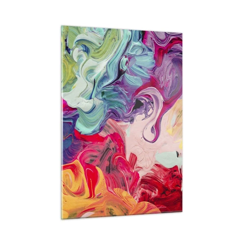 Glastavla - Bild på glas - Färgerna föds - 50x70 cm