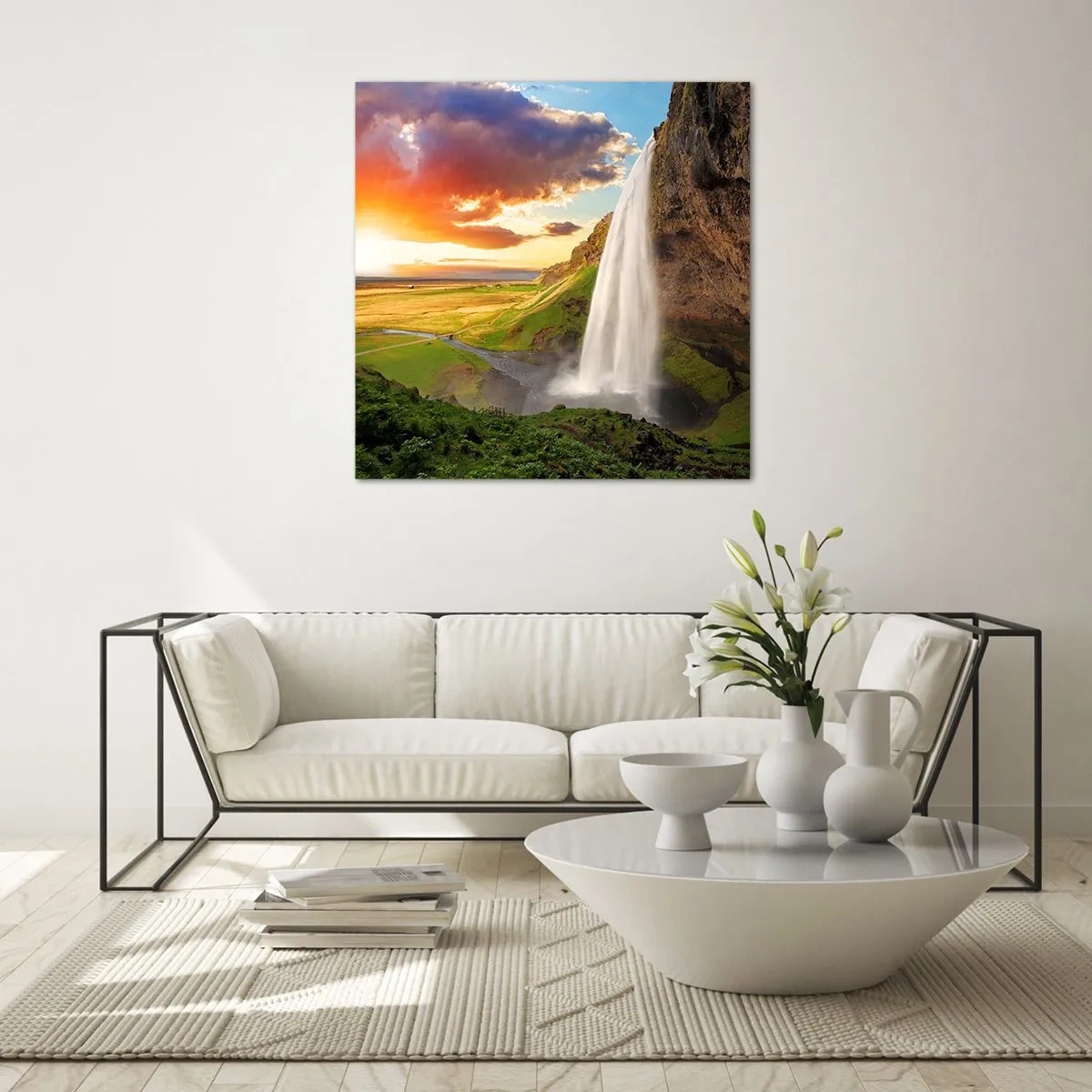 Glastavla - Bild på glas - Full av isländsk sommar - 60x60 cm