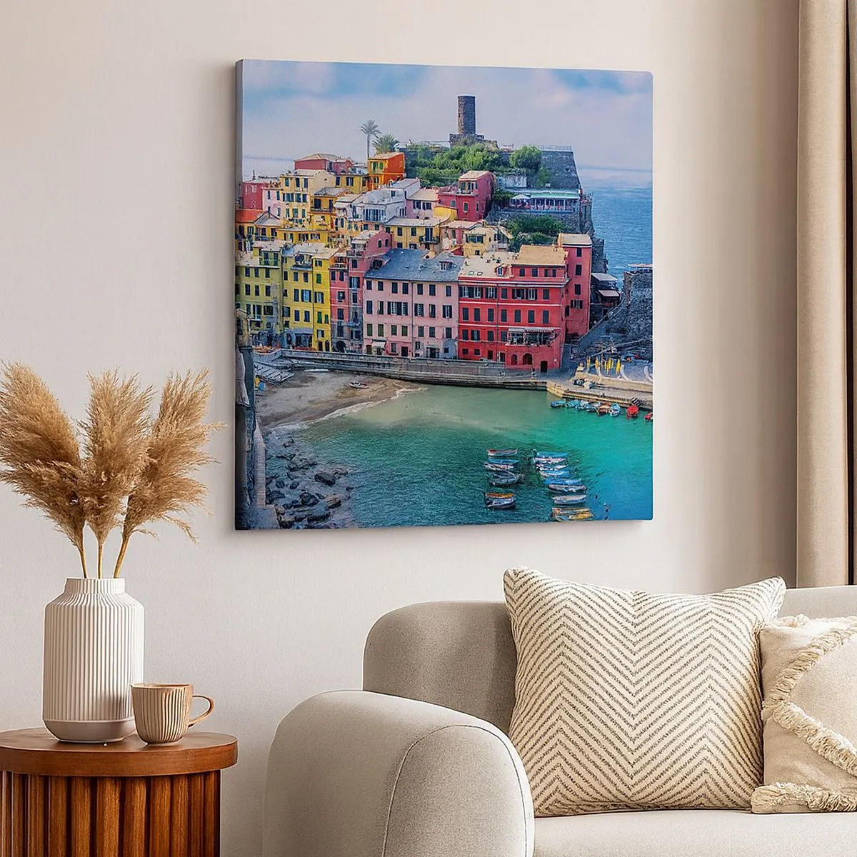 Canvastavla - Bild på duk - Magisk stad i Medelhavet - 30x30 cm