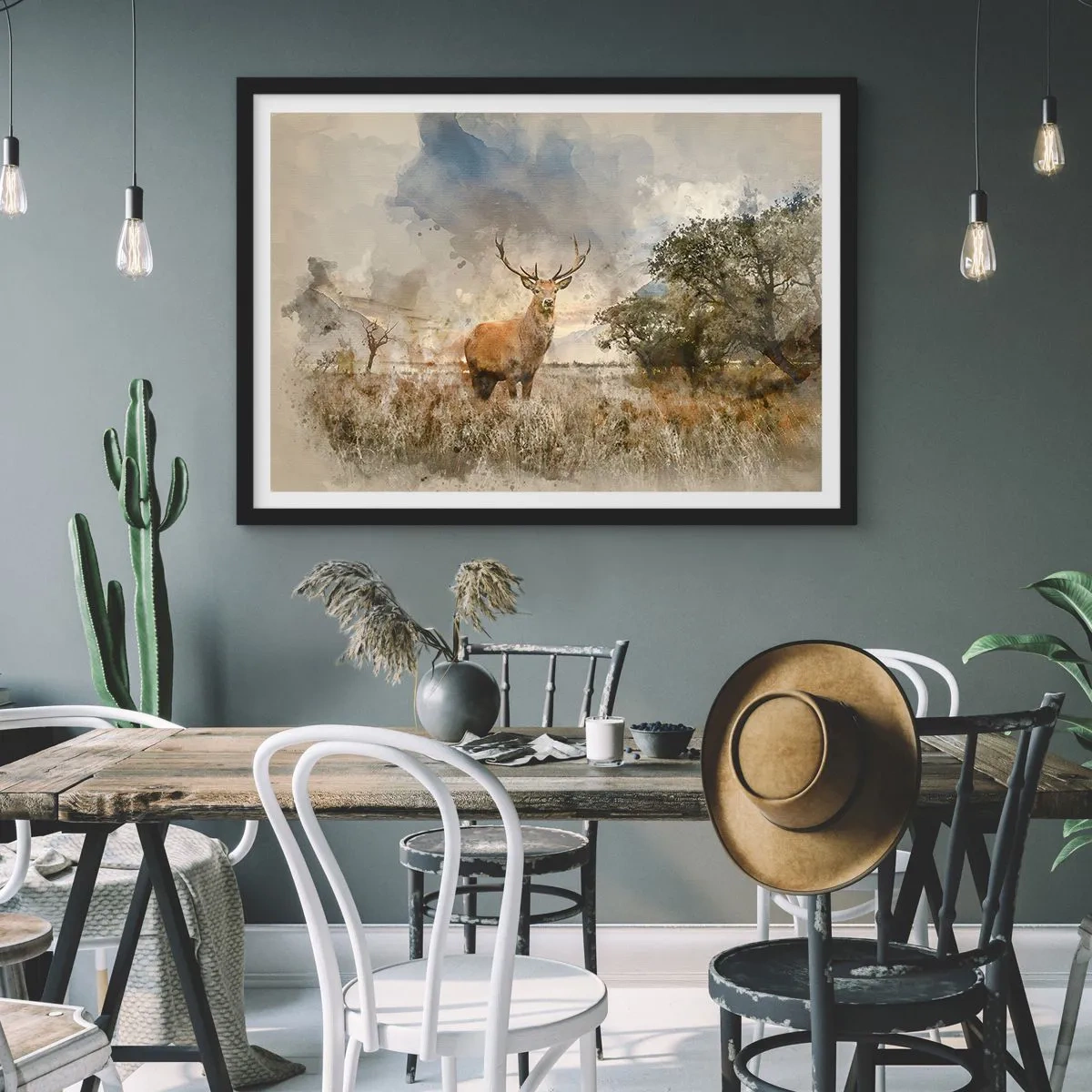 Affisch i svart ram - Värdighet - styrka - dignitet - 100x70 cm