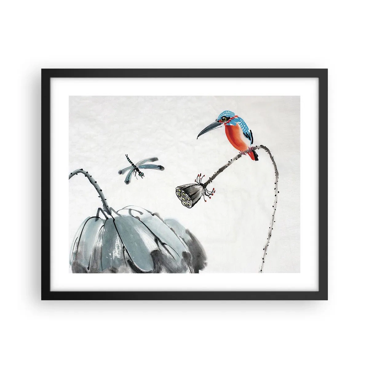 Affisch i svart ram - Ängens liv - 50x40 cm