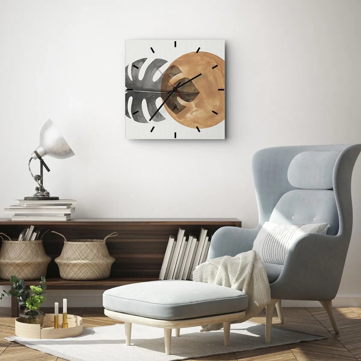 Väggklocka - Klocka på glas - Alltid solen - 30x30 cm