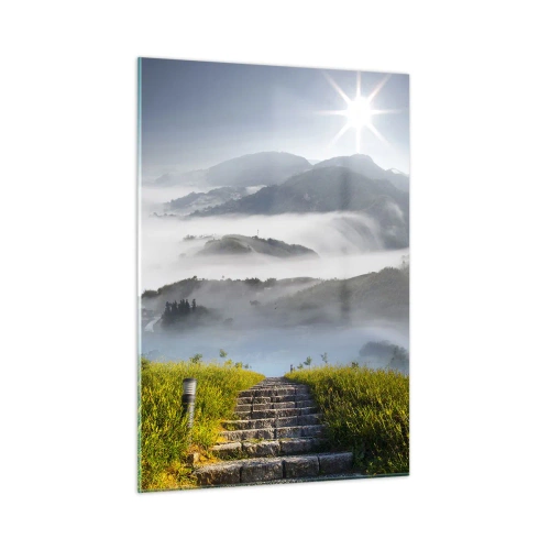 Glastavla - Bild på glas - Upp mot molnen - 50x70 cm