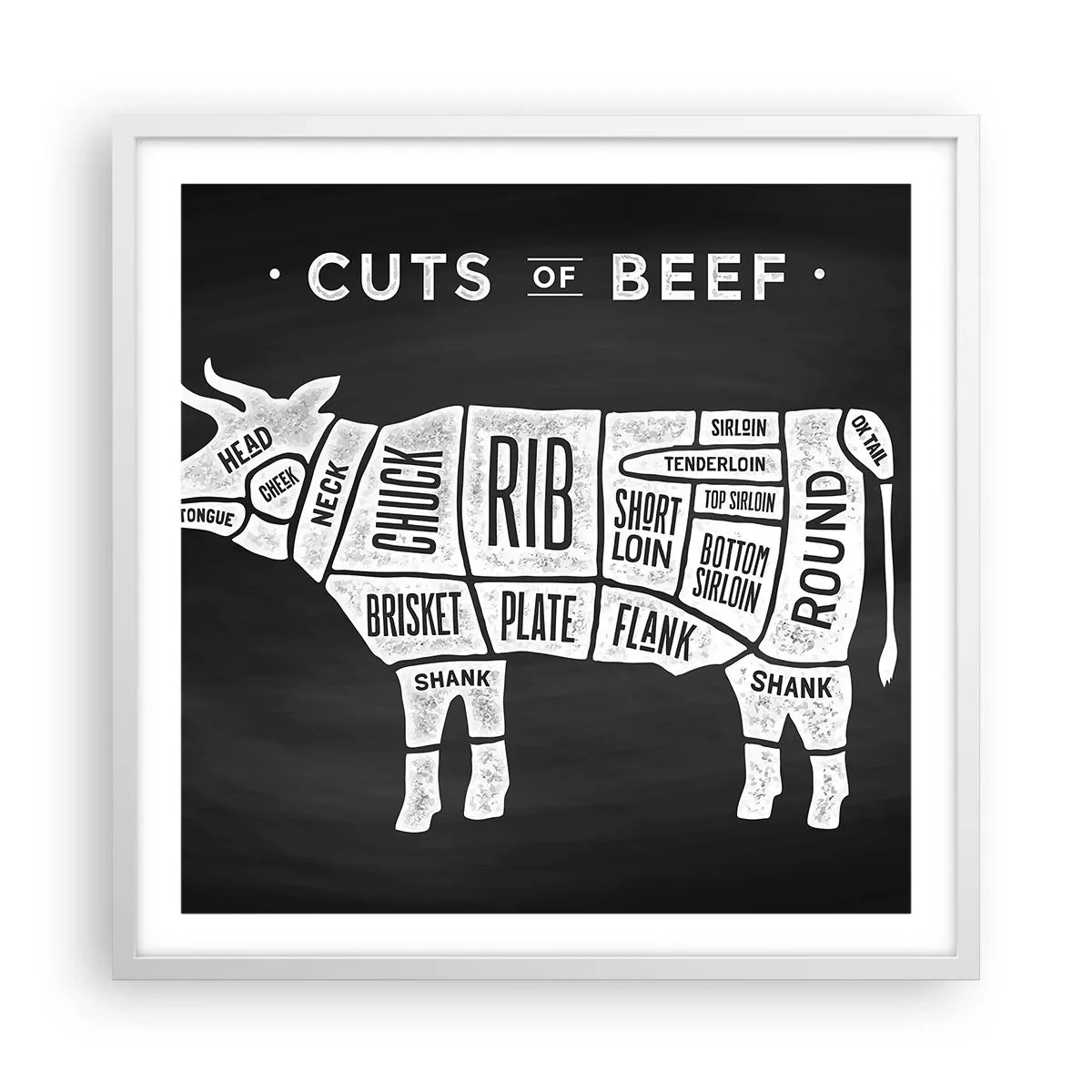 Affisch i vit ram - Styckarens ABC - 60x60 cm