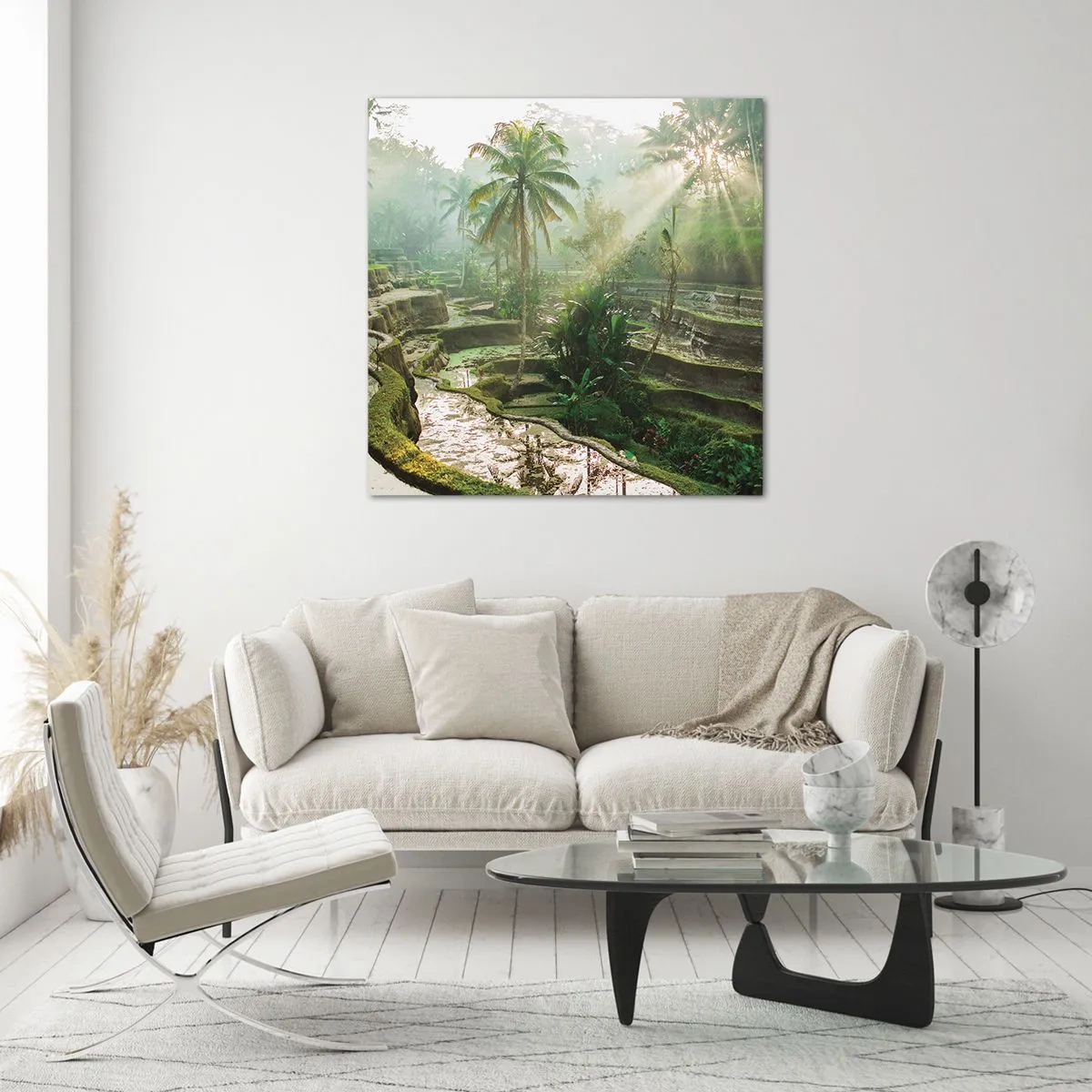 Glastavla - Bild på glas - Växa upp i solsken - 70x70 cm