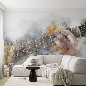 Fototapet på mått Självhäftande Deluxe Sticker - Poesi mellan strängarna - musik, Gitarr, Grafik