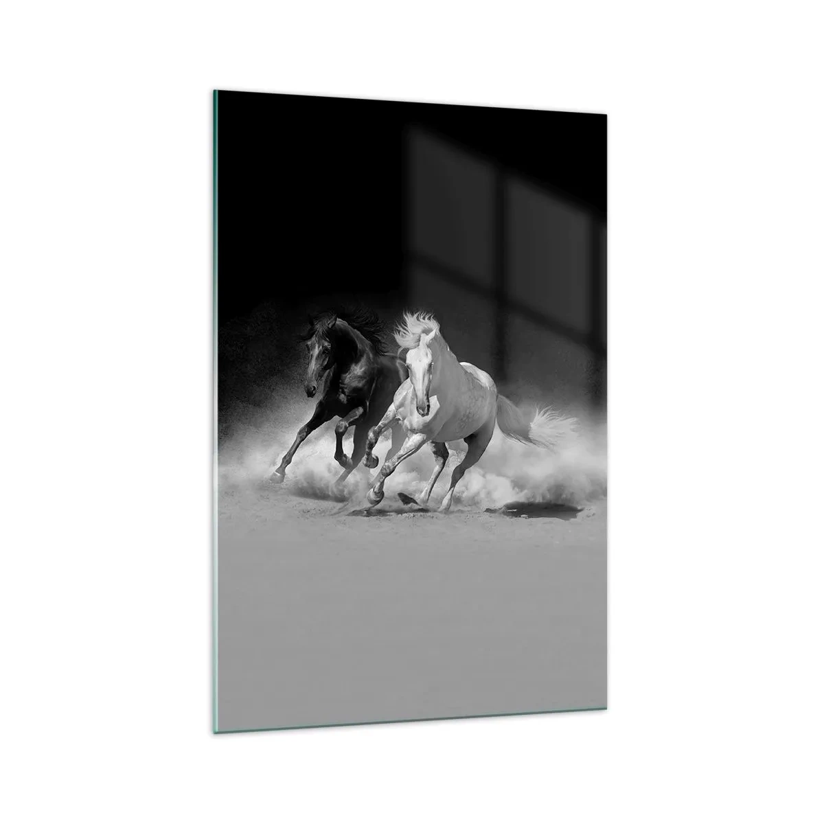 Glastavla - Bild på glas - Frihetens galopp - 70x100 cm
