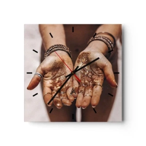 Väggklocka - Klocka på glas - Gåva för dig - 30x30 cm