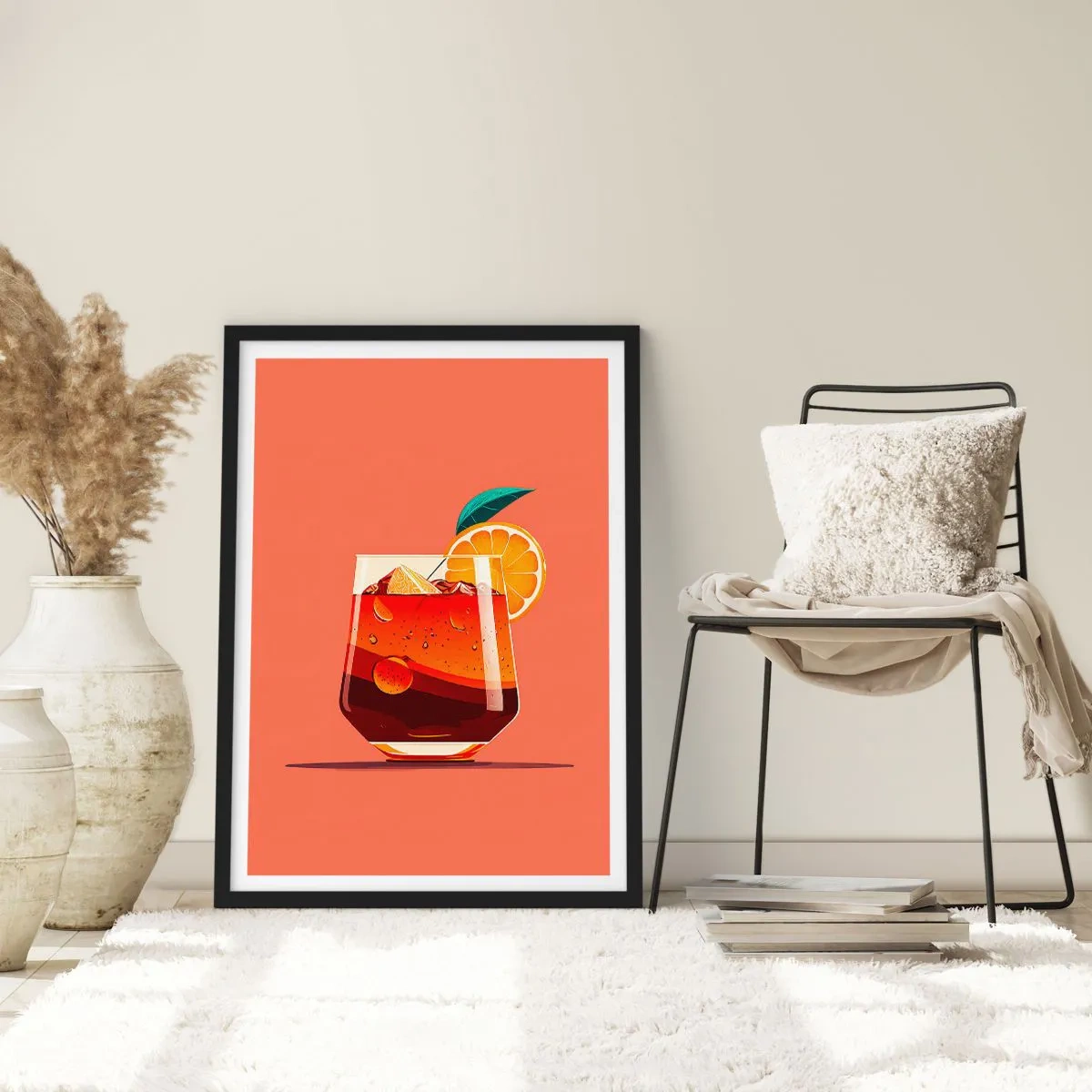 Affisch i svart ram - Sommarens förfriskning - 50x70 cm