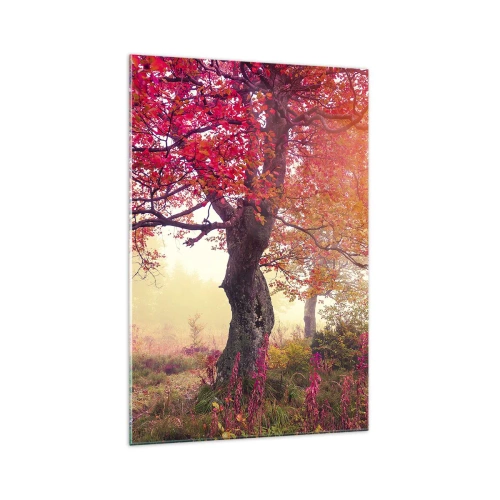 Glastavla - Bild på glas - Våldsam blommande - 70x100 cm