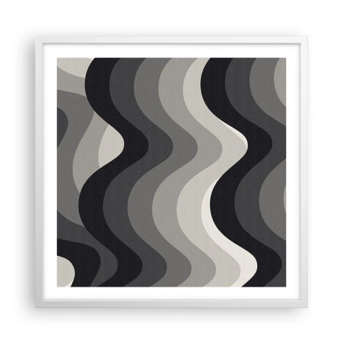 Affisch i vit ram - Våg efter våg - 60x60 cm
