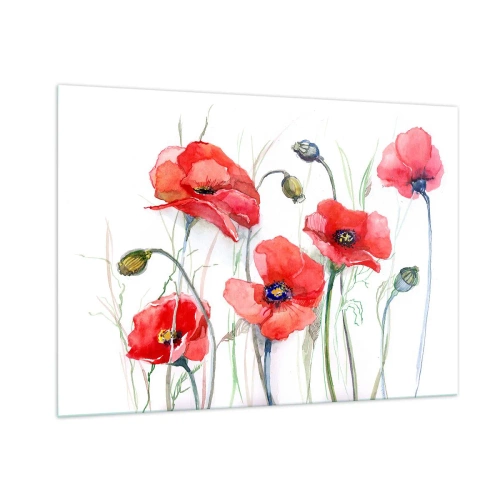Glastavla - Bild på glas - Polska blommor - 100x70 cm