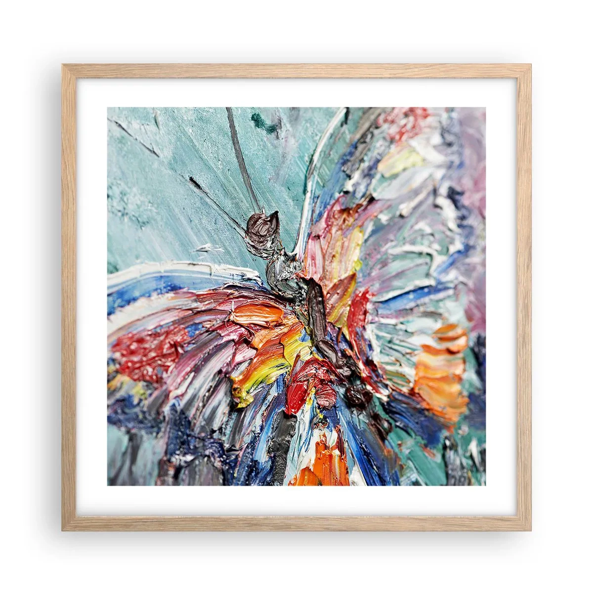 Affisch i ram av ljusek - Målad av naturen - 50x50 cm