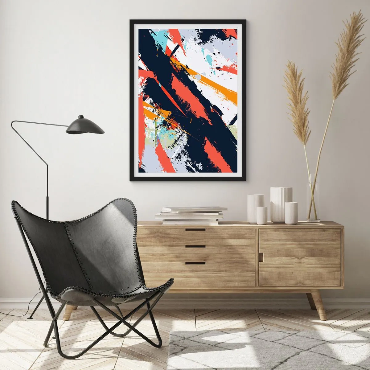 Affisch i svart ram - Dynamisk komposition - 61x91 cm