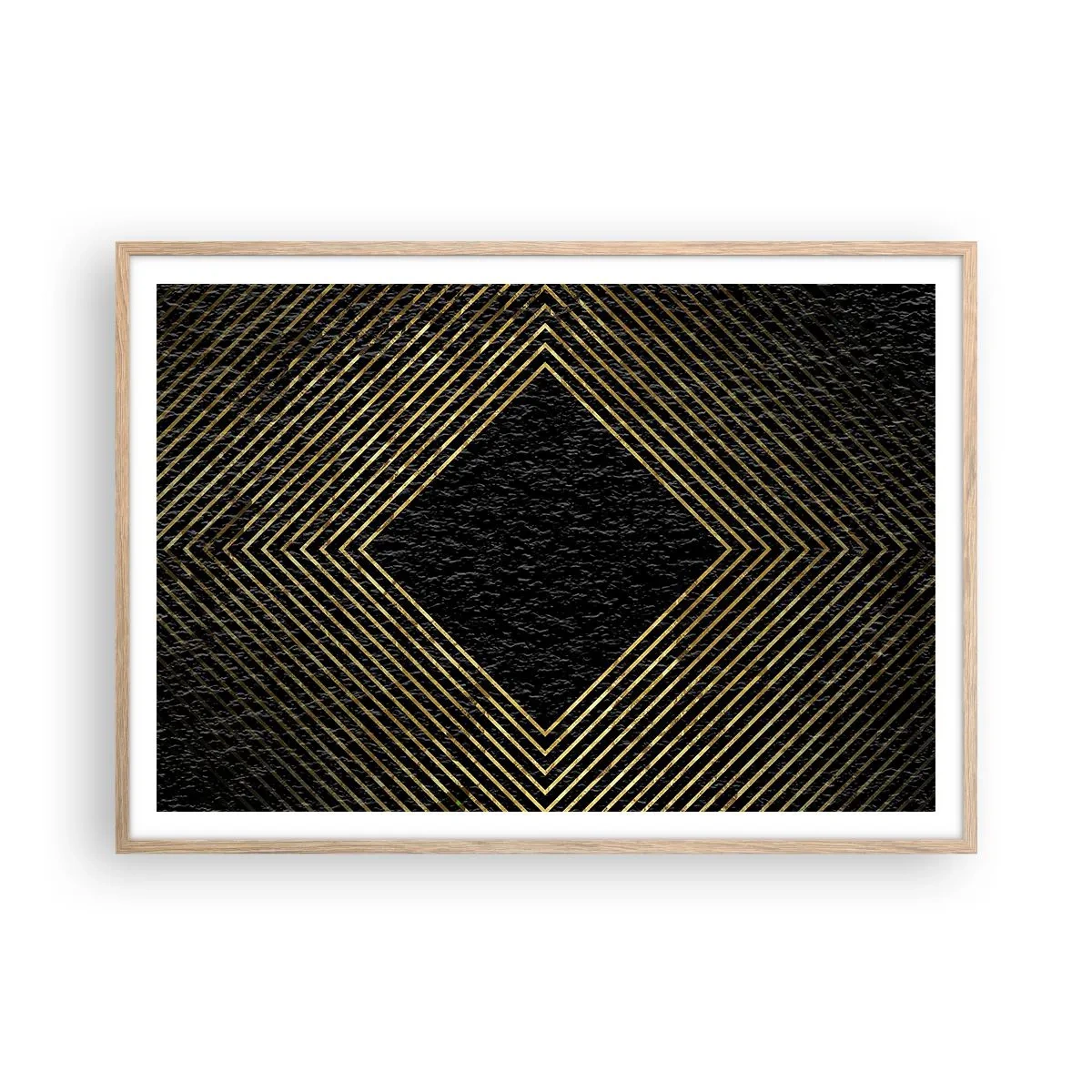 Affisch i ram av ljusek - Geometri i glamourstil - 100x70 cm