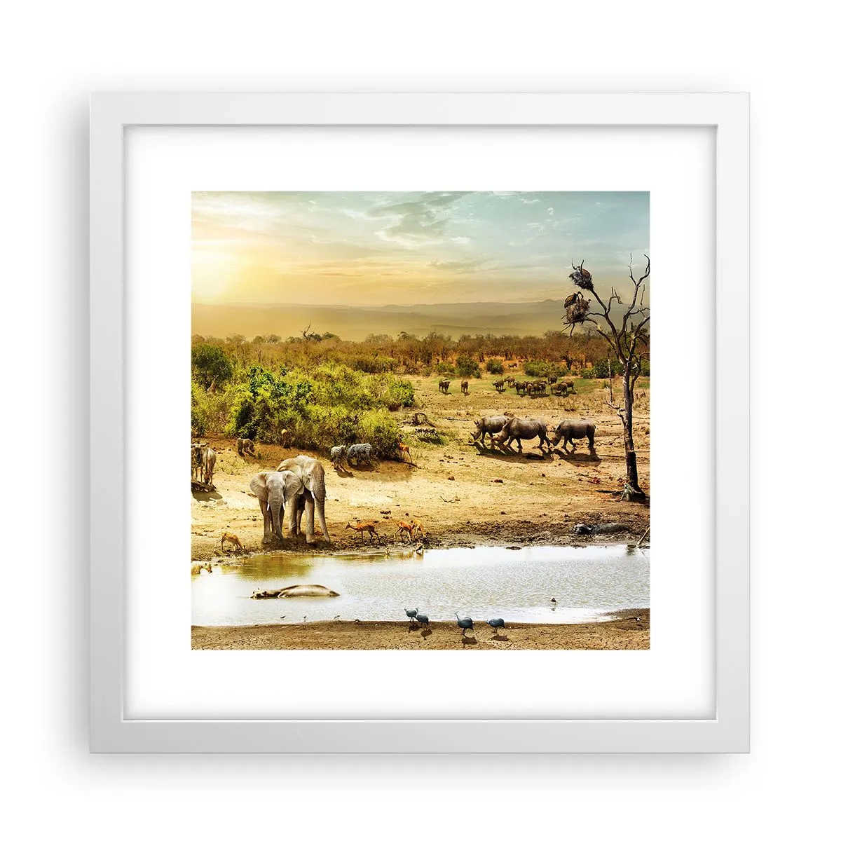 Affisch i vit ram - "Det mynnade en flod från Eden…" - 30x30 cm