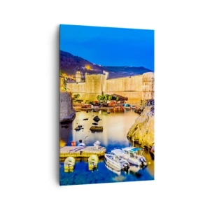 Canvastavla - Bild på duk - Ljus natt över Adriatiska havet - 80x120 cm