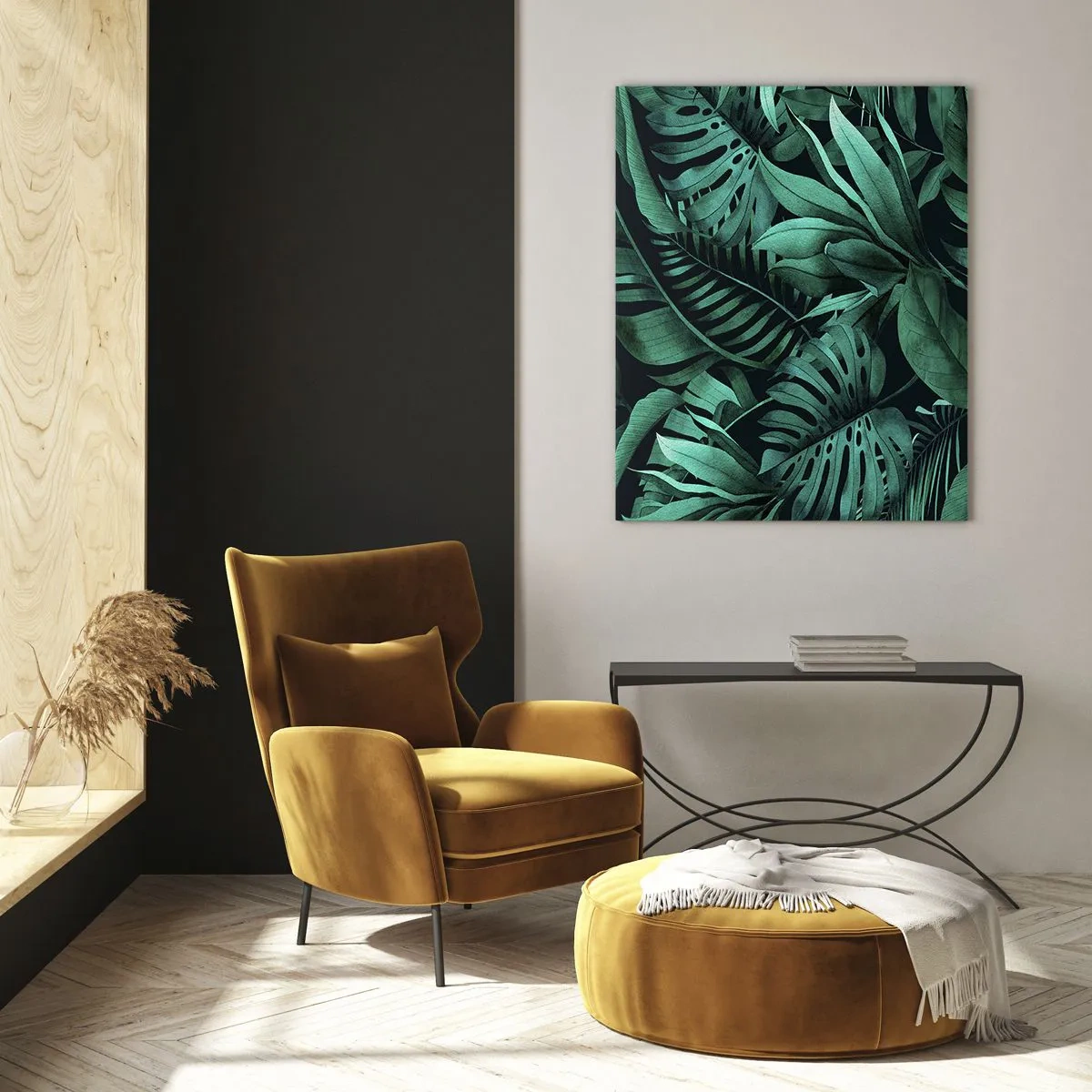 Glastavla - Bild på glas - Tropiska grönskans djup - 50x70 cm