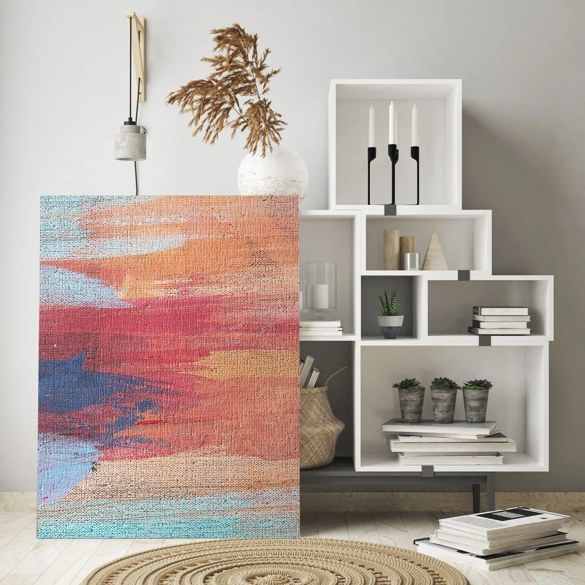 Glastavla - Bild på glas - Rinnande regnbåge - 70x100 cm