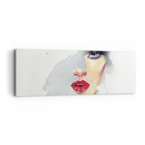 Canvastavla - Bild på duk - Reflektion i vattendroppe - 90x30 cm