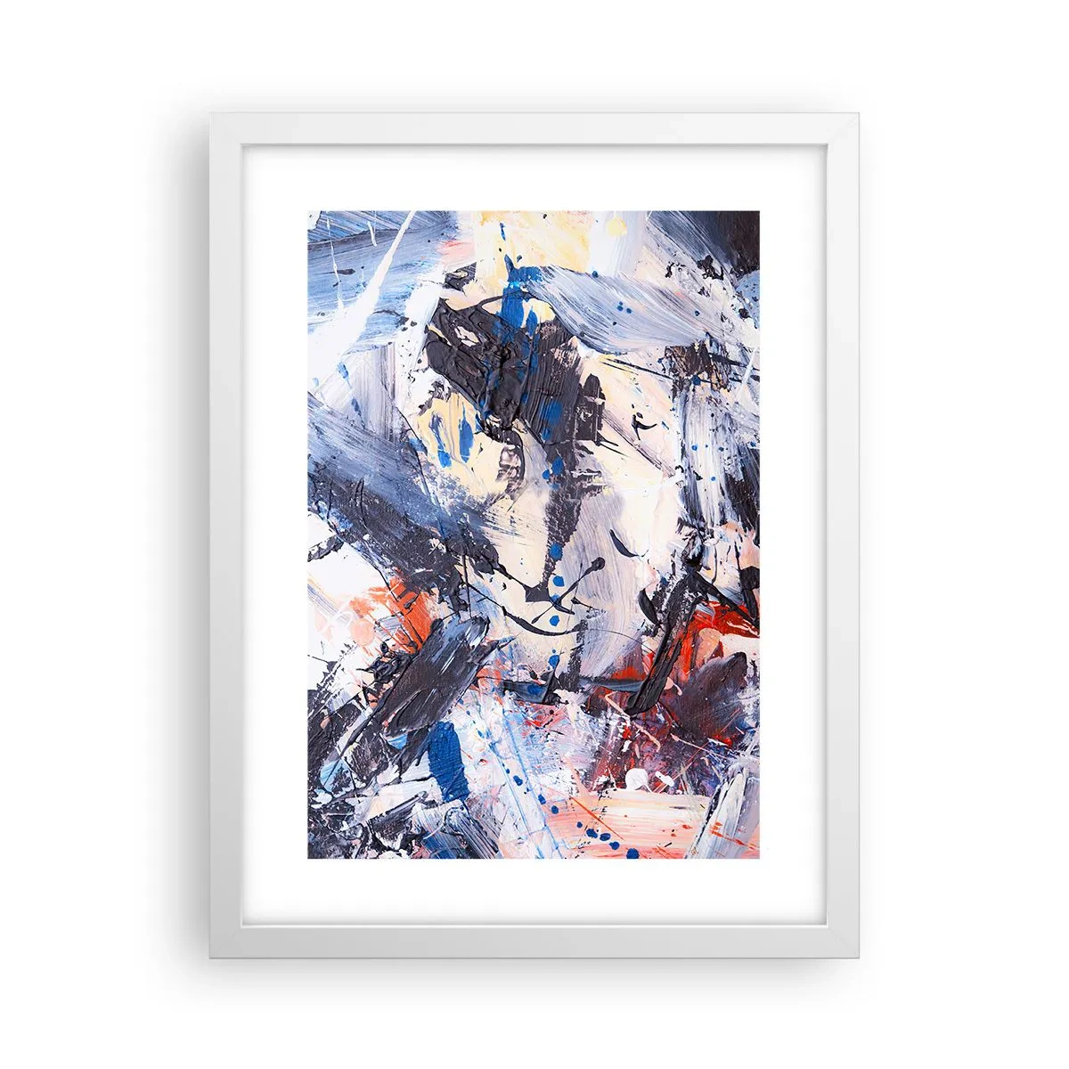 Affisch i vit ram - Abstraktionen galna dans - 30x40 cm