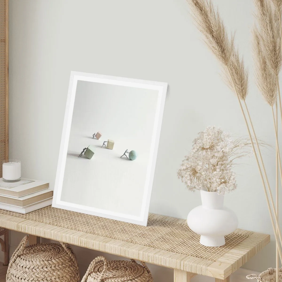 Affisch i vit ram - Livet leker - 30x40 cm