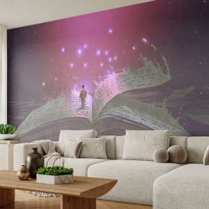 Fototapet på mått Premium Canvas - Inbjudan till en annan värld - läs! - Grafik, Abstraktion, Bit