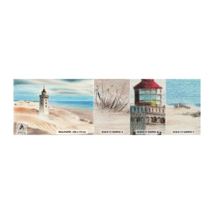 Provbit av fototapet Premium Canvas - Tittar alltid i havet - Fyr, Strand, Hav - 100x30 cm