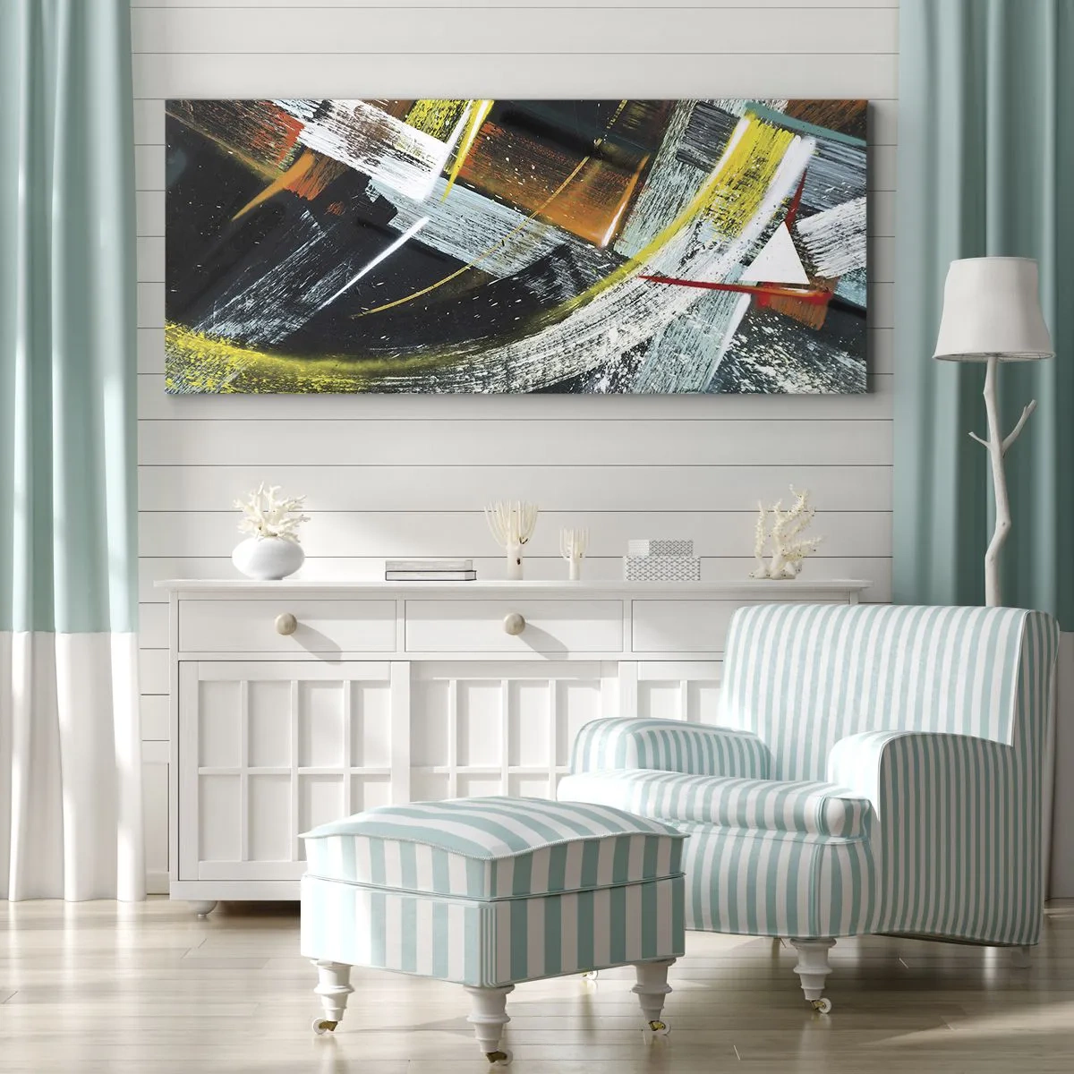 Canvastavla - Bild på duk - Rörelsens energi - 100x40 cm